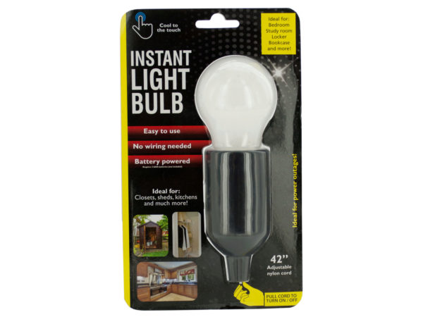 Case of 6 - Instant LED Light Bulb with Pull Cord