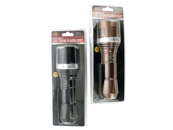 Case of 4 - Extra Bright LED Zoom Flashlight with Dimmer Control