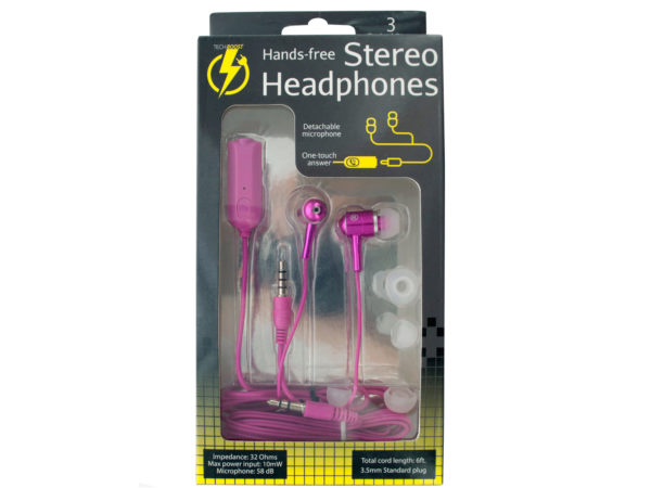 Case of 6 - Hands-Free Stereo Headphones