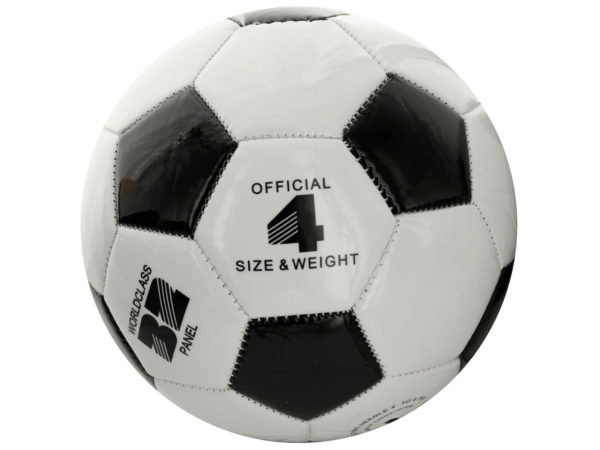 Case of 2 - Size 4 Black & White Glossy Soccer Ball