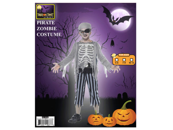 Case of 1 - boys pirate zombie shirt + pant costume