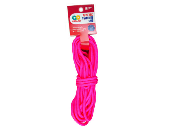 Case of 24 - 18 ft Hot Pink Parachute Cord