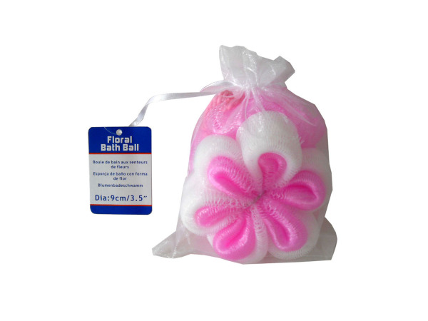 Case of 24 - Floral-Shaped Bath Scrubber
